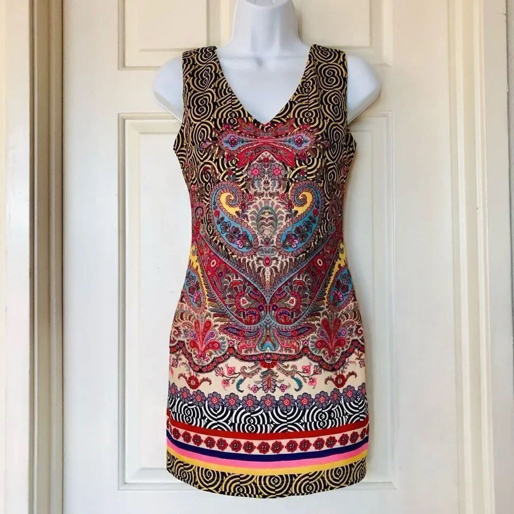 NWOT Bebe Paisley Deja Vu Dress